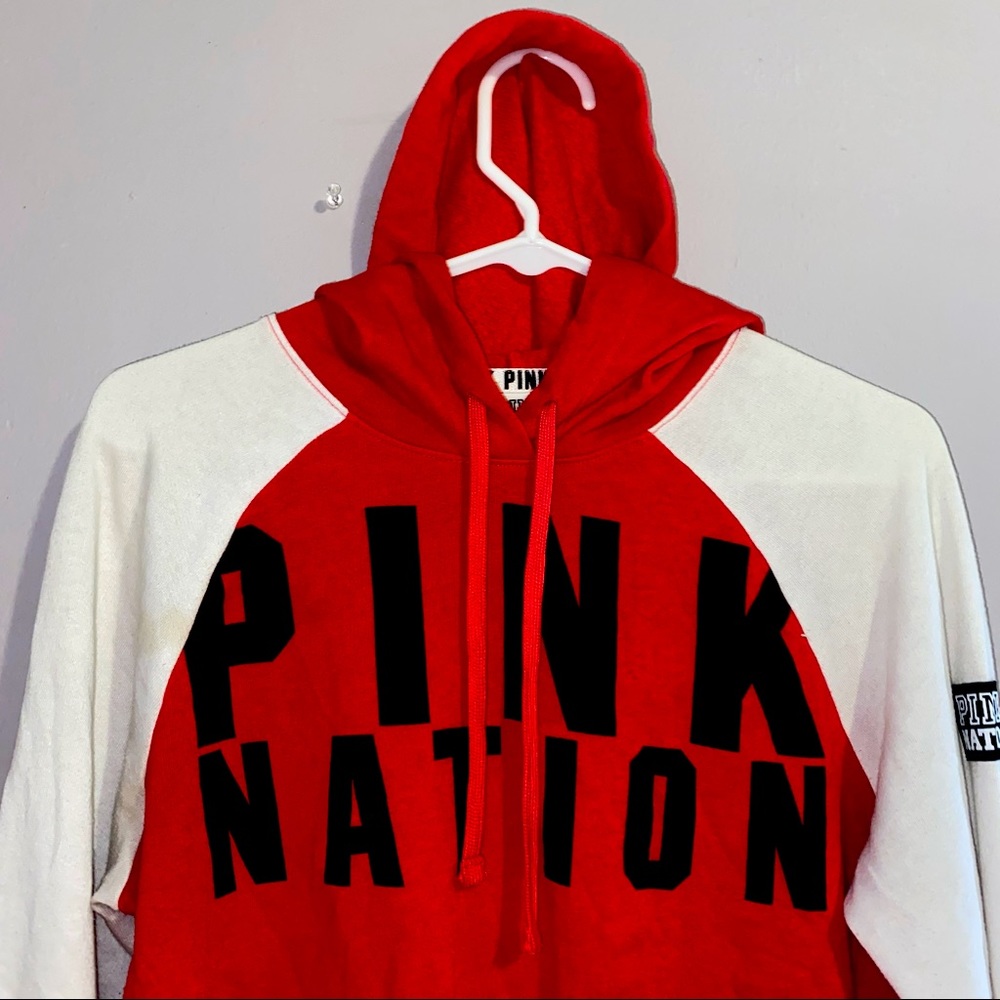 PINK CROPPED HOODIE, SIZE M